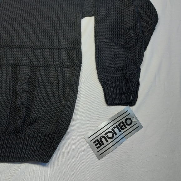 Vintage Oblique Black Crew Neck Knit Sweater, Small, NWT - Picture 4 of 10
